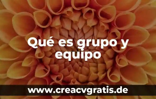 Puntualidad responsable gusto por trabajar en equipo eso que es 3 Qué es grupo y equipo
