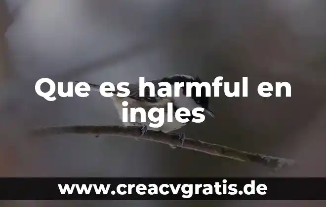 Que es jerk chicken enh ingles comidas 6 Que es harmful en ingles