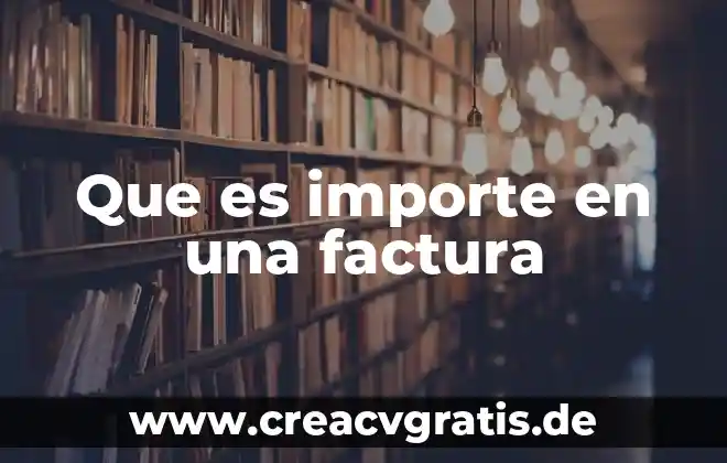 Que es importe salgo a fvor 3 Que es importe en una factura