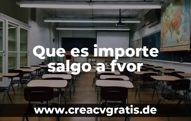 Que es importe en una factura 4 Que es importe salgo a fvor
