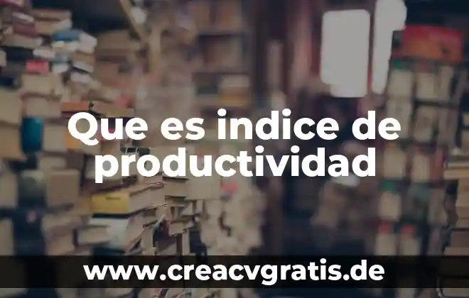 Que es kisr indice 8 Que es indice de productividad