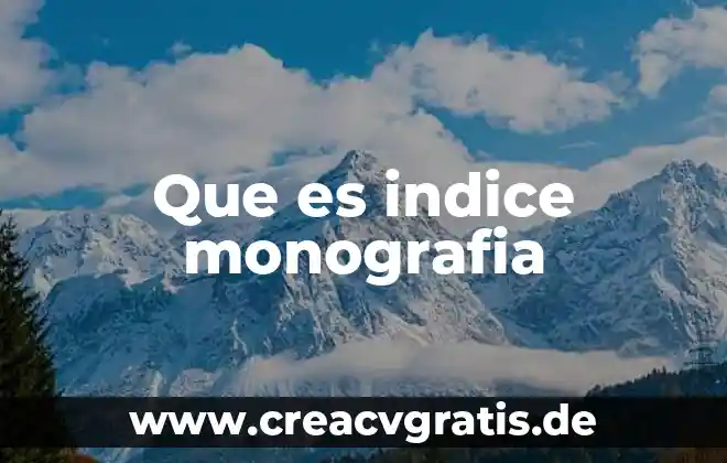 Que es kisr indice 7 Que es indice monografia