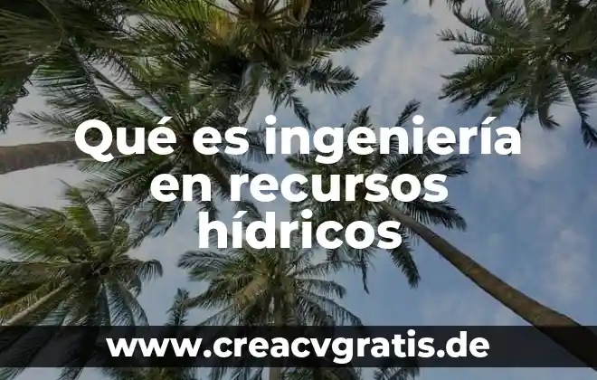 Que es la consultoria de recursos humanos 7 Qué es ingeniería en recursos hídricos