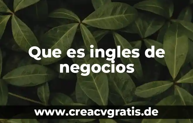 Que es un sistema de inteligencia de negocios 6 Que es ingles de negocios