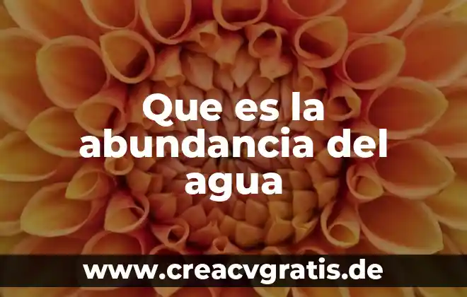 Que es la contaminaacion del agua 4 Que es la abundancia del agua