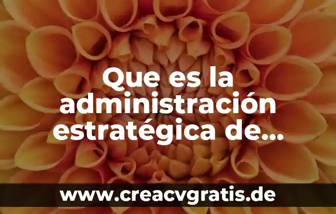 Qué es visión en administración estratégica 6 Que es la administración estratégica de capital humano