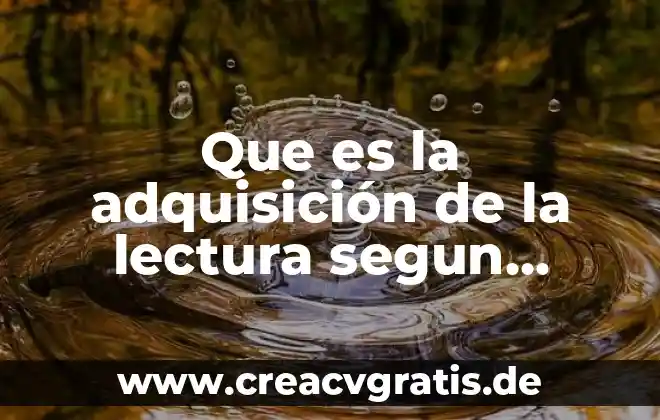 Qué es el número de id ine 7 Que es la adquisición de la lectura segun autores