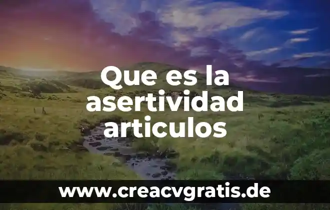 Que es asertividad significado 5 Que es la asertividad articulos