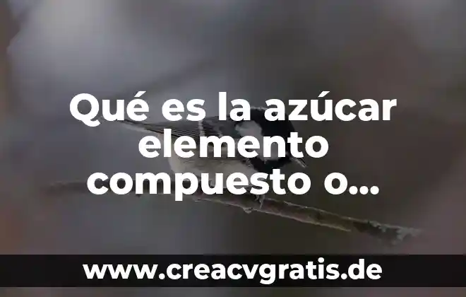 Que es la enfermedad de la azúcar en la sangre 8 Qué es la azúcar elemento compuesto o mezcla