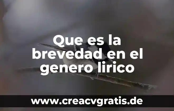 Que es genero lirico origen y evolucion 8 Que es la brevedad en el genero lirico