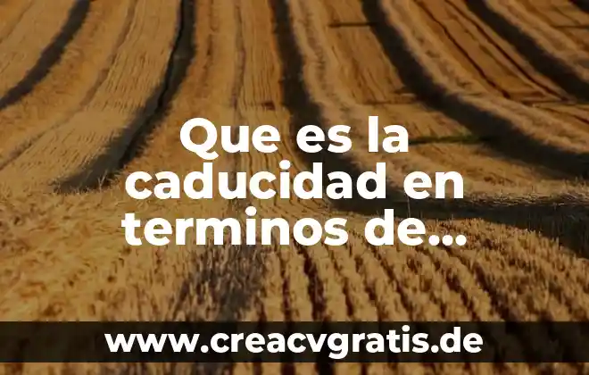 En términos médicos que es fobia 3 Que es la caducidad en terminos de obligaciones