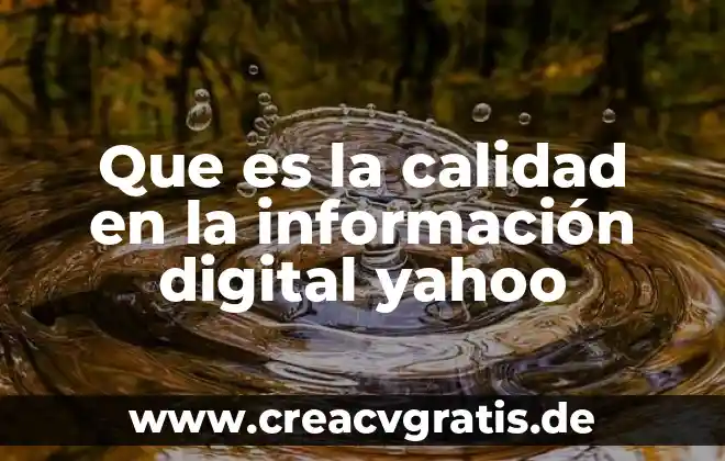 Que es señal digital y analoga 5 Que es la calidad en la información digital yahoo