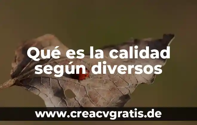 Que es m.t.c en ingenieria de calidad 6 Qué es la calidad según diversos