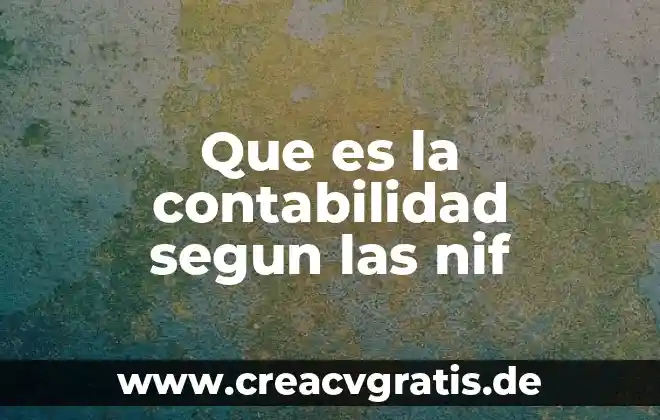 Que es nif de igualdad animal 7 Que es la contabilidad segun las nif