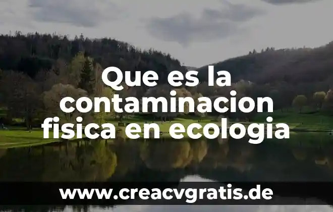 Física que es la realidad 4 Que es la contaminacion fisica en ecologia