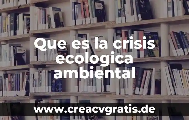 Como saber que es crisis en una gráfica 3 Que es la crisis ecologica ambiental