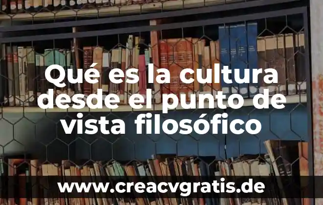 Que es la vista y sus caracteristicas 6 Qué es la cultura desde el punto de vista filosófico