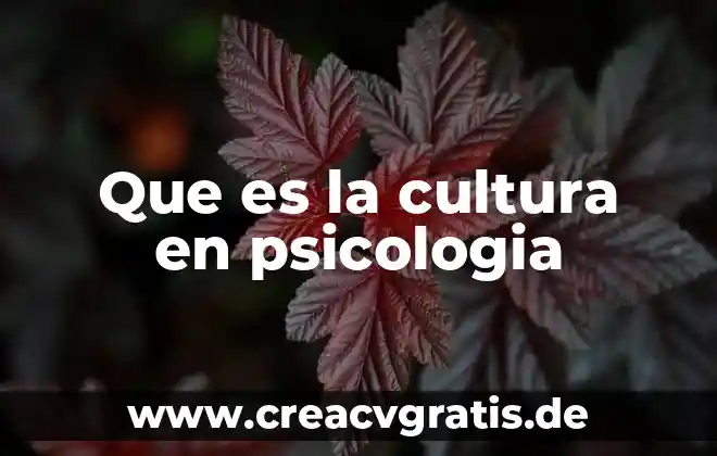 Qué es la psicología latinoamericana 5 Que es la cultura en psicologia