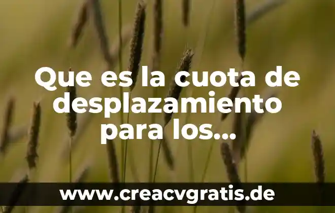 Participación de los trabajadores que es 6 Que es la cuota de desplazamiento para los trabajadores