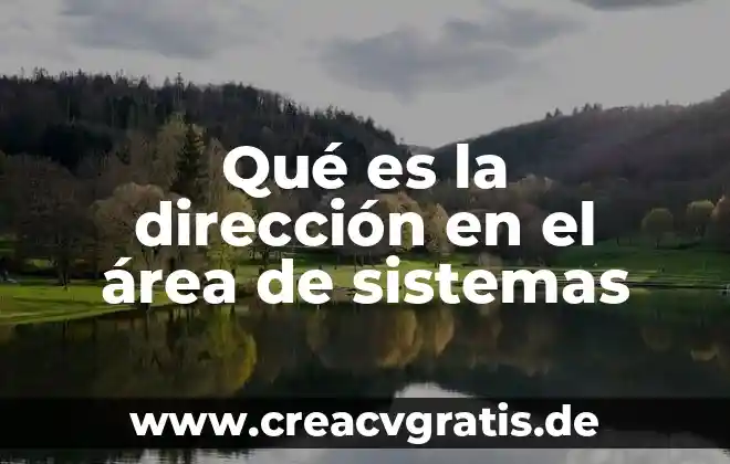 Que es el area de proyectos en una empresa 4 Qué es la dirección en el área de sistemas