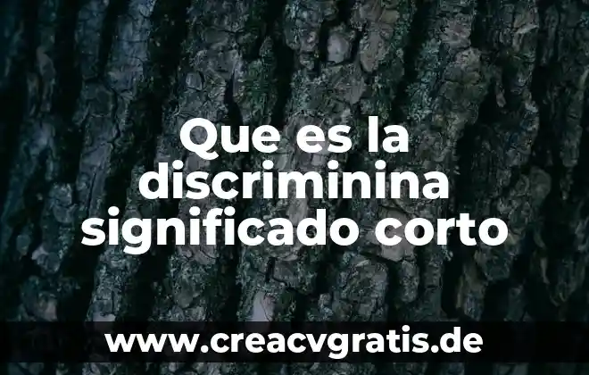 Qué es el universo concepto corto 5 Que es la discriminina significado corto