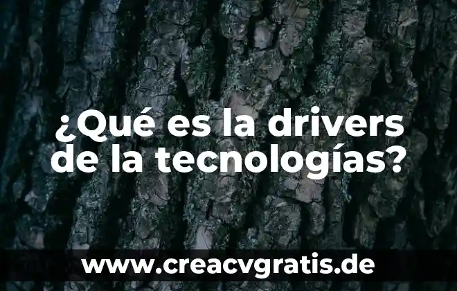 Que es un tag tecnologias 3 ¿Qué es la drivers de la tecnologías?