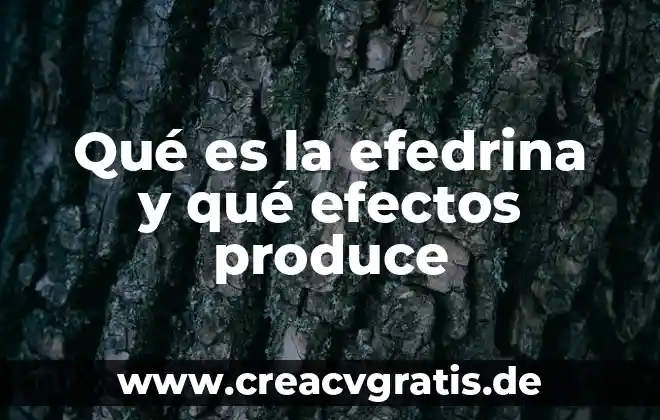 Que es la anticolinesteraza y sus efectos 6 Qué es la efedrina y qué efectos produce
