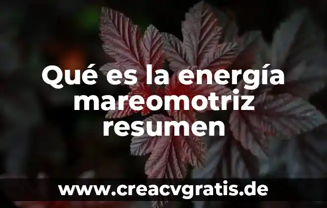 Que es la contaminacion del agua con fuentes de resumen 4 Qué es la energía mareomotriz resumen