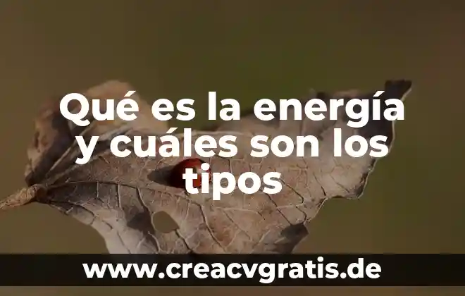 Qué es un sistema operativo y cuáles hay 5 Qué es la energía y cuáles son los tipos