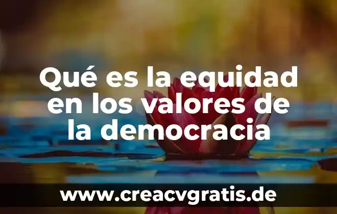 Que es la democracia economica 3 Qué es la equidad en los valores de la democracia