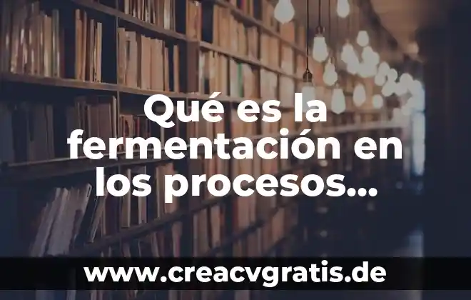 Que es la ingenieria en procesos quimicos 5 Qué es la fermentación en los procesos energéticos