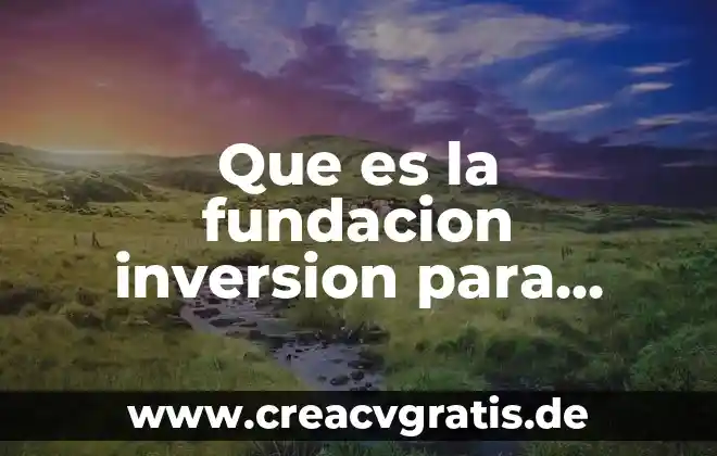 Que es desarrollo de inversion 3 Que es la fundacion inversion para educar