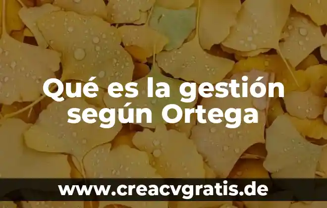 Que es gestion de calidad segun autores 8 Qué es la gestión según Ortega