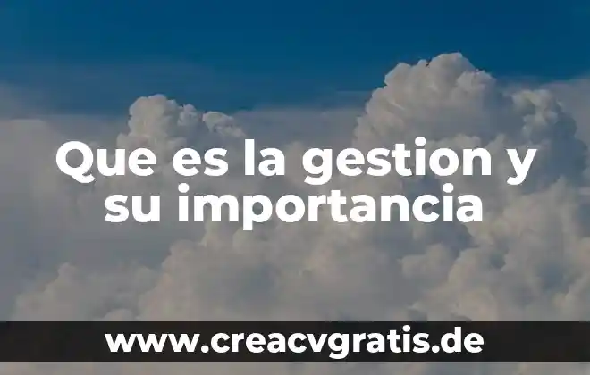 Qué es la ldh sangre función 3 Que es la gestion y su importancia