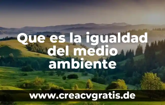 Que es un ambiente globalizado 7 Que es la igualdad del medio ambiente