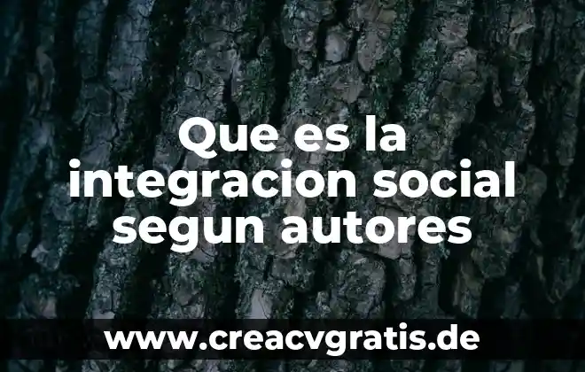 Qué es la integración según Knootz y Weihirich 8 Que es la integracion social segun autores