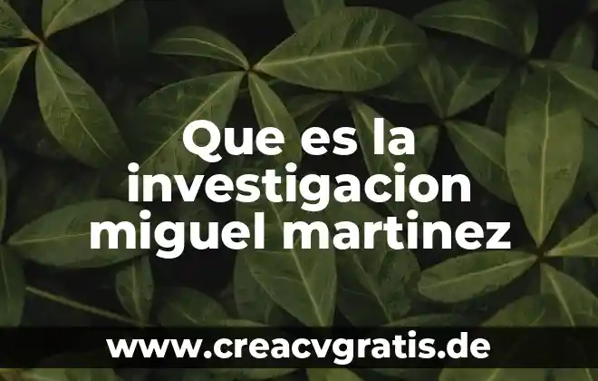 Que es el diseño experimental de la investigacion 6 Que es la investigacion miguel martinez