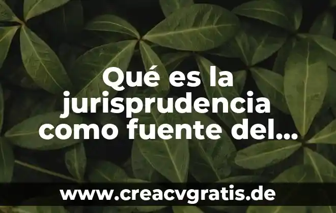Indautor que es derecho 6 Qué es la jurisprudencia como fuente del derecho