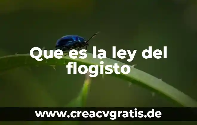 Qué es la ley de ingresos y como se formula 3 Que es la ley del flogisto