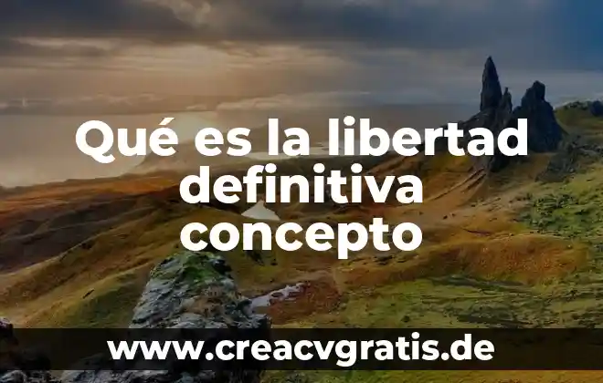 Que es libertad tipos 7 Qué es la libertad definitiva concepto