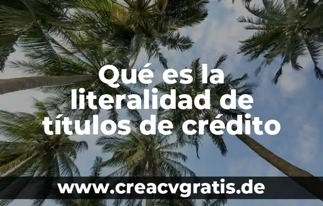 Que es polvo de agua 3 Qué es la literalidad de títulos de crédito