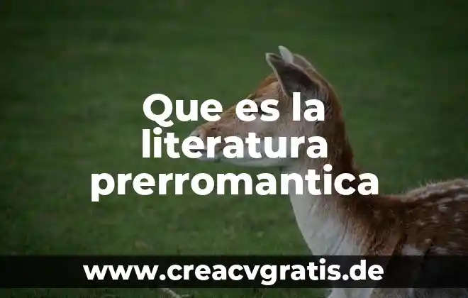 Que es lead en literatura 8 Que es la literatura prerromantica