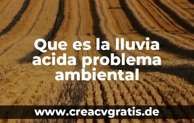 Para que es importante el agua en nuestro planeta 6 Que es la lluvia acida problema ambiental