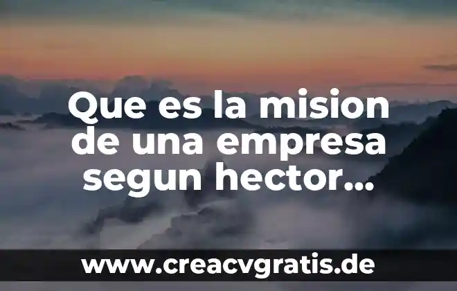 Visión misión que es 5 Que es la mision de una empresa segun hector delgado