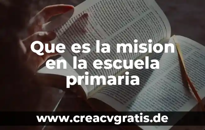 Qué es visión y misión de una organización 4 Que es la mision en la escuela primaria