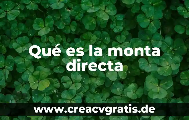 Que es la palpacion directa 5 Qué es la monta directa