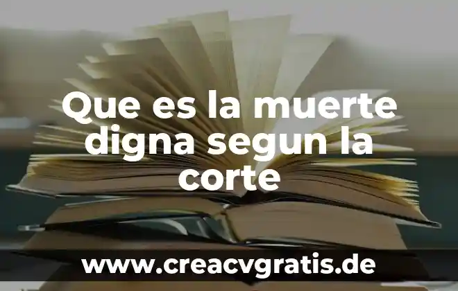 Que es salud digna para todos 6 Que es la muerte digna segun la corte