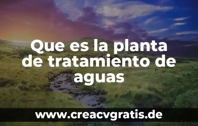 Qué es el sauce planta 8 Que es la planta de tratamiento de aguas