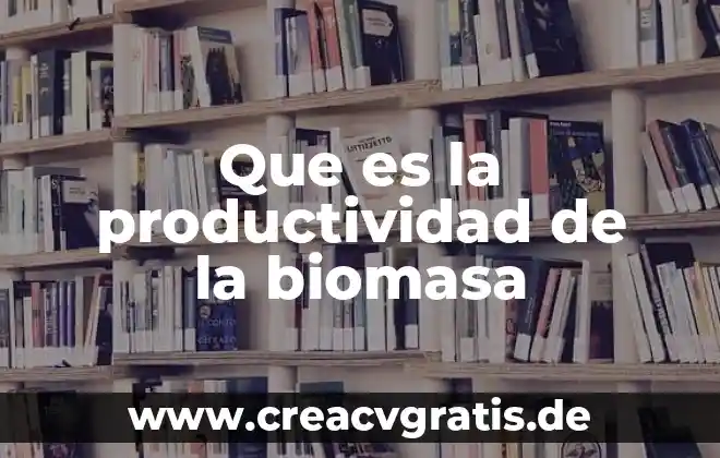 Que es la energia biomasa para niños 4 Que es la productividad de la biomasa