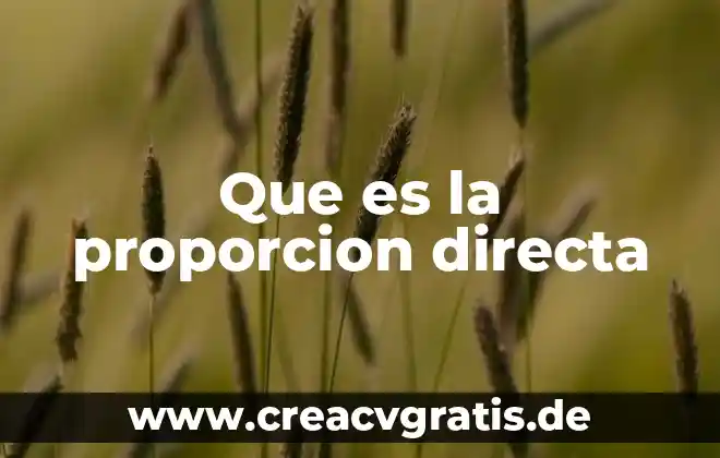 Qué es un proporcion en matemáticas 5 Que es la proporcion directa